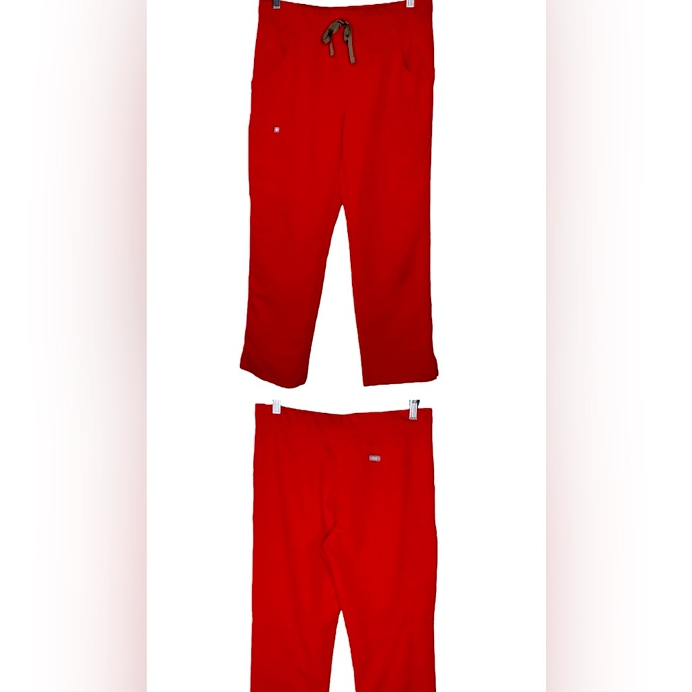 FIGS Kade Cargo Scrub Pants sz S Petite * Pop Red Scrubs Pockets S/P Medical